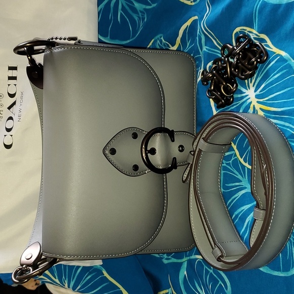 Coach Glovetan Leather Beat Bag Granite - Picture 8 of 10